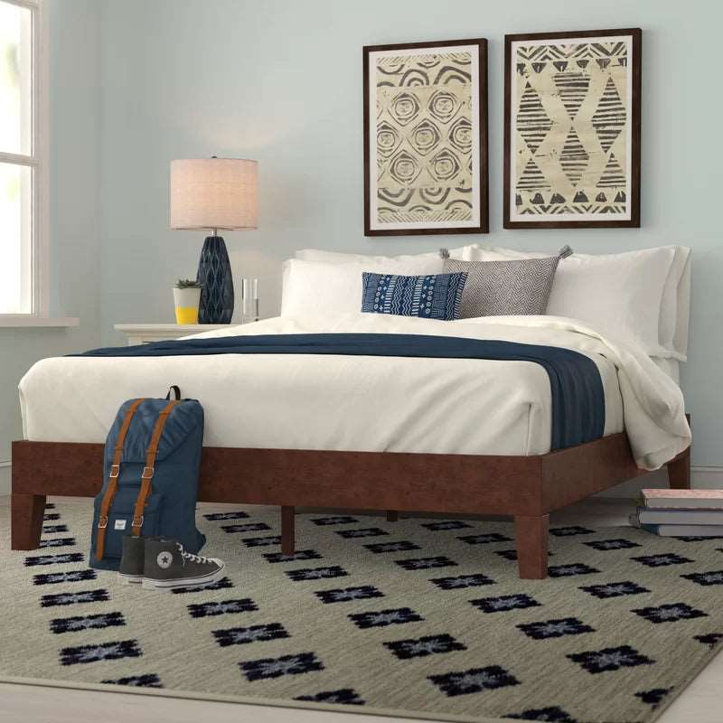 Furnishiaa Solid Wood Low Profile Platform Bed - Furnishiaa -  -